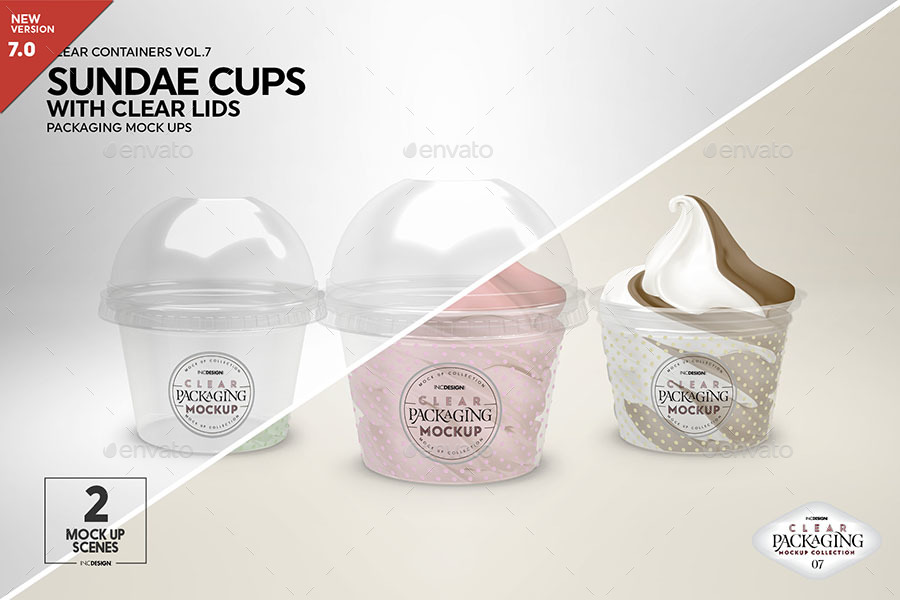 Clear Sundae Ice Cream Cups Packaging Mock up by incybautista ...