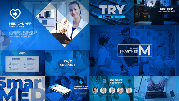 Medical App - Telemedicine Healthcare Service Video Displays template preview