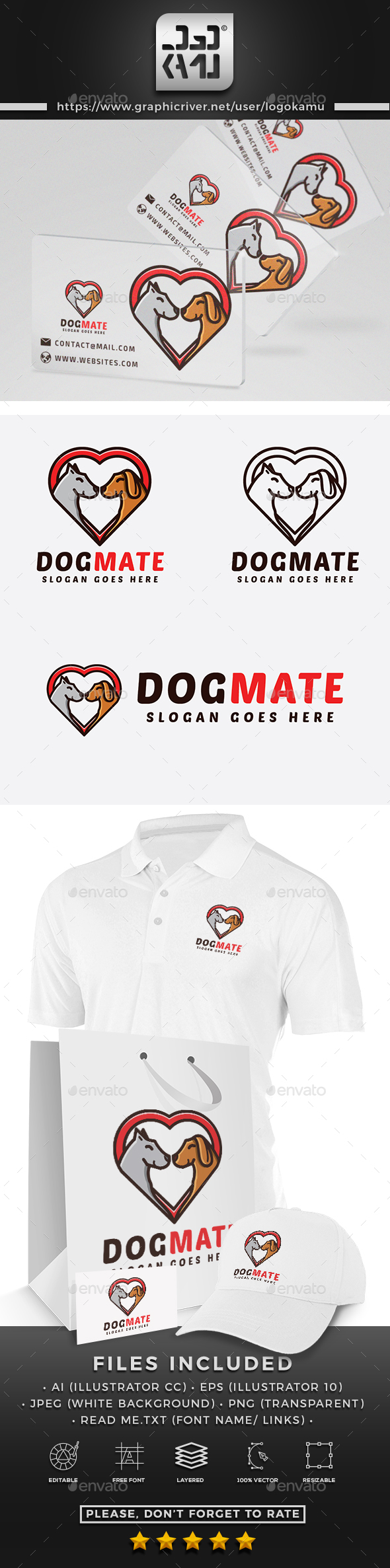 Dog Mate Logo - Animals Logo Templates