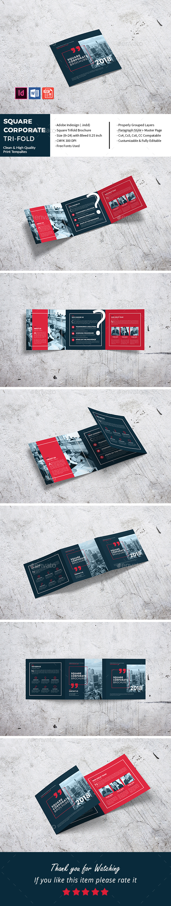 Square Corporate Tri-Fold