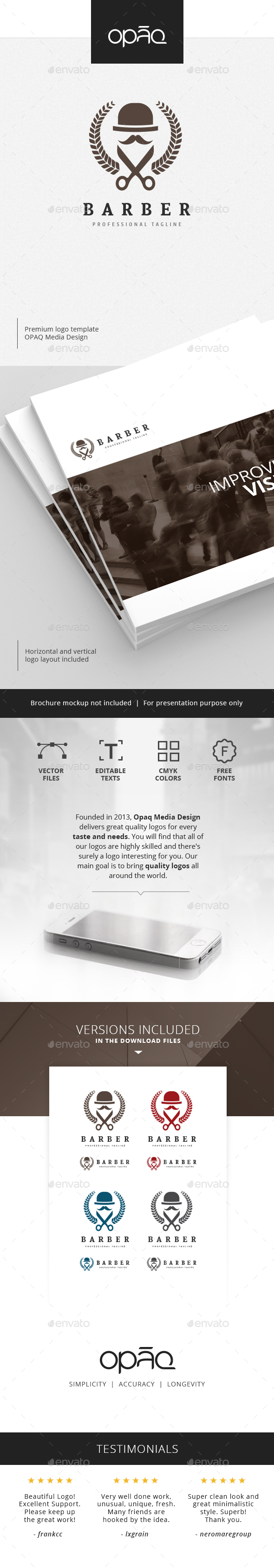 Gentleman Barber Logo - Humans Logo Templates