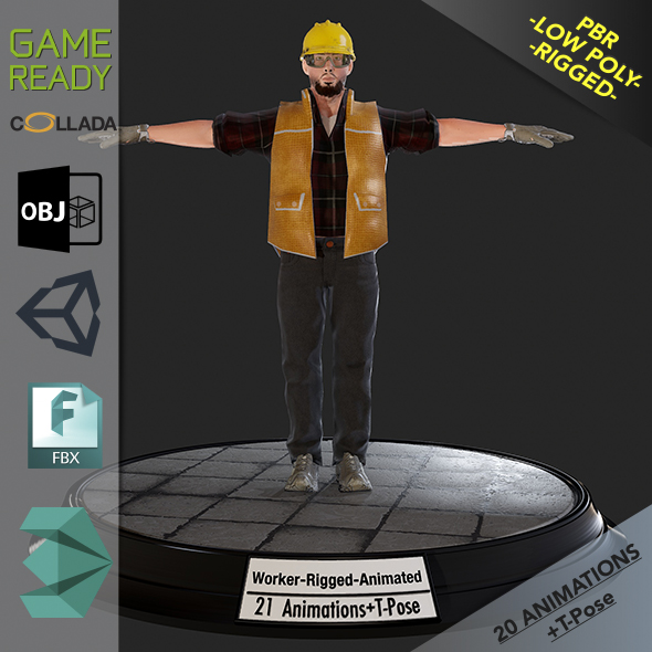 Worker1 Animations Pack - 3Docean 21464404