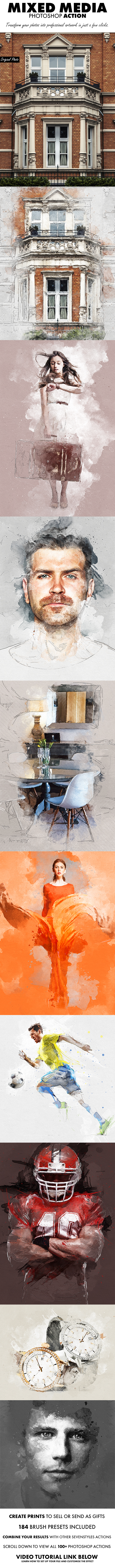 Mixed Media Photoshop Action - Photo Effects Actions