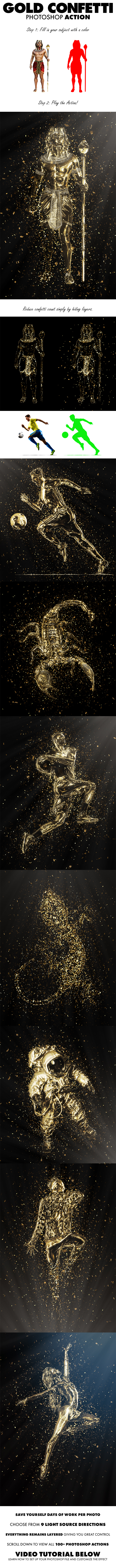 Gold Confetti Photoshop Action Gold Confetti Photoshop Action