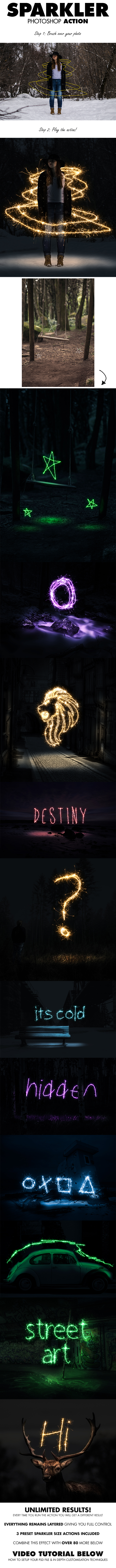 Sparkler Photoshop Action - Photo Effects Actions