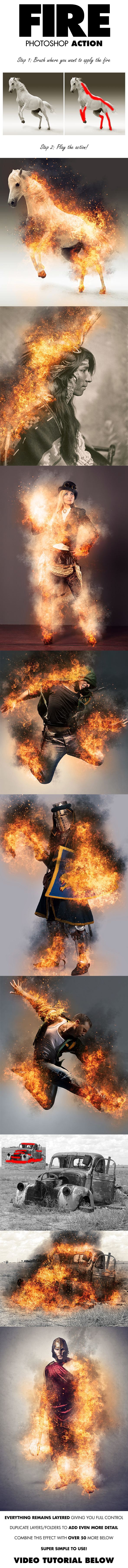 Fire Photoshop Action - Photo Effects Actions