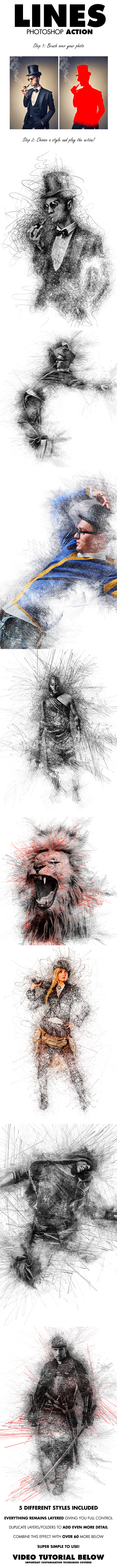 Lines Photoshop Action - Photo Effects Actions