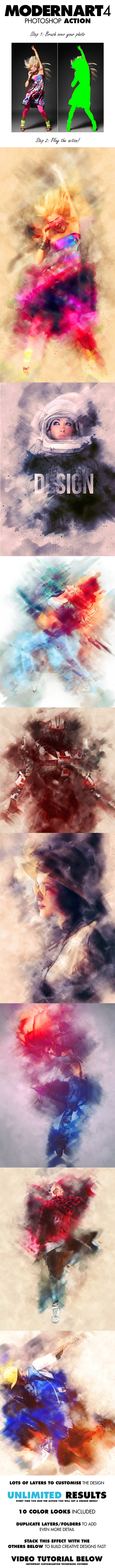 ModernArt 4 Photoshop Action - Photo Effects Actions