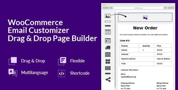 WooCommerce Email Customizer with Drag and Drop Email Builder - CodeCanyon Item for Sale