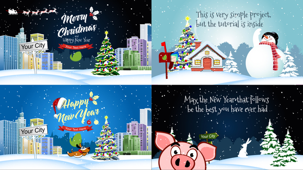 Merry Christmas And Happy New Year Resizable After Effects Template