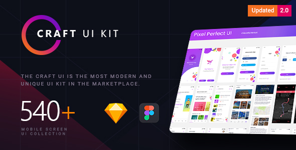 Craft | A Multipurpose and Multi Business Mobile UI Kit - Sketch Templates
