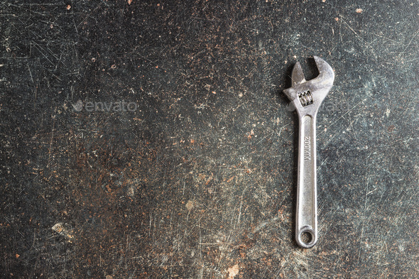 Chrome vanadium wrench. Industrial spanner. - Stock Photo - Images