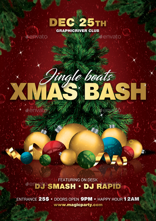 Christmas Bash Poster, Print Templates GraphicRiver