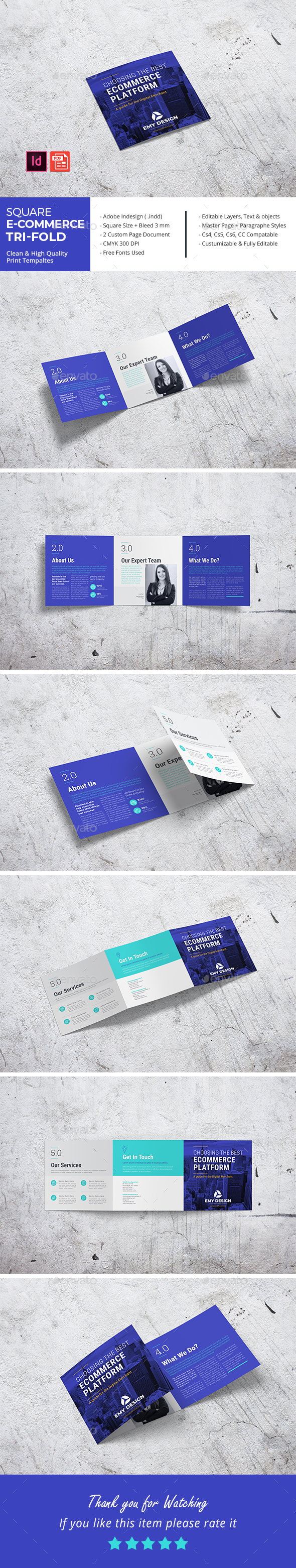 Square E-Commerce Business Tri-Fold