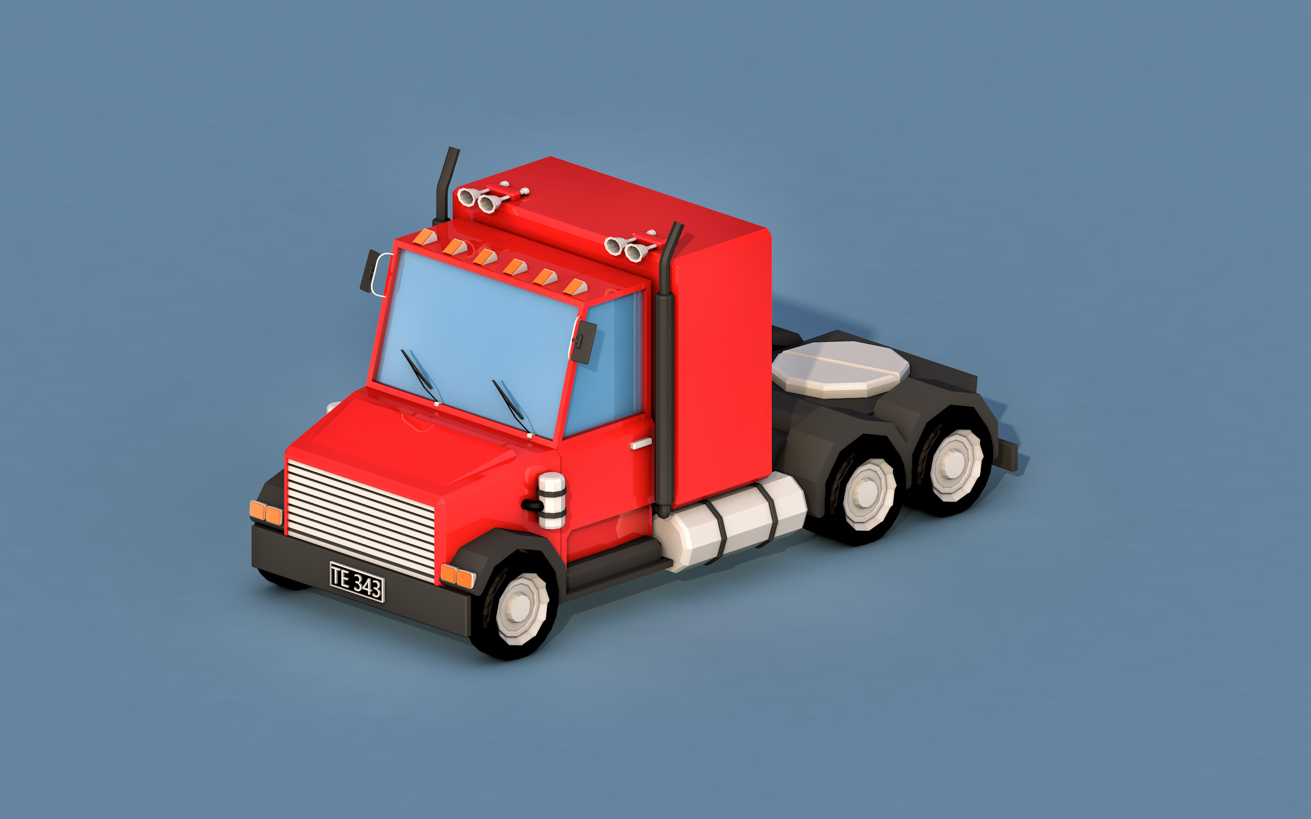 Cartoon Semi Truck by tollaru | 3DOcean
