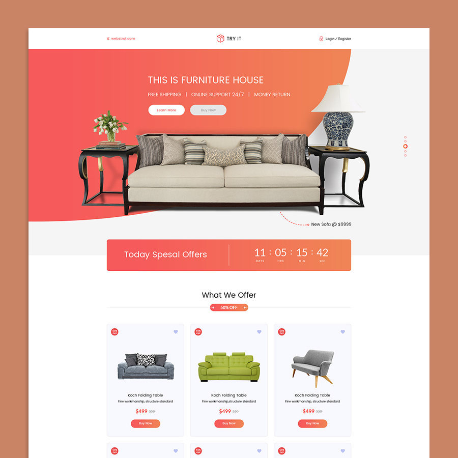 Tryit – Product Offer Landing Pages HTML Template