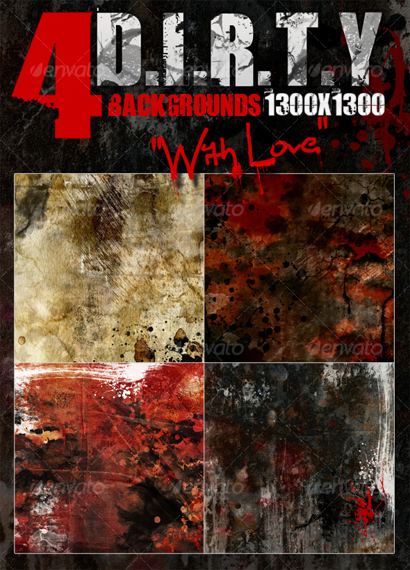 4 DIRTY backgrounds "With Love" - 1300x1300 - Backgrounds Graphics