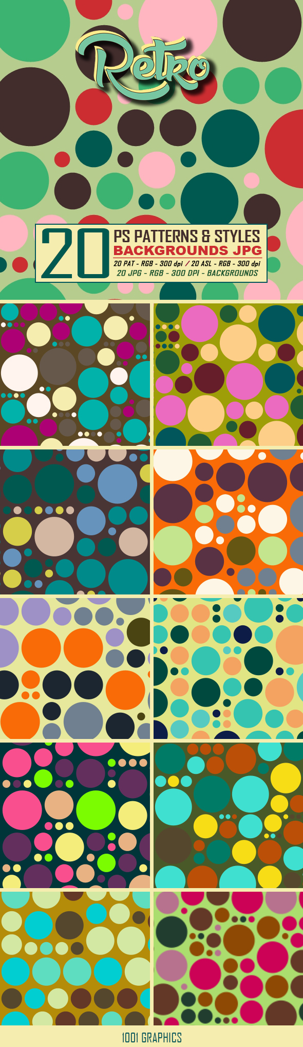 20 Retro Dots Patterns & Styles