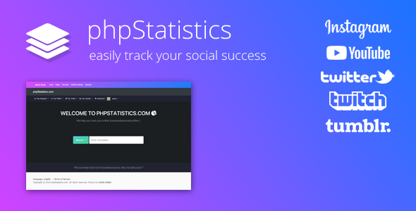 phpStatistics - Social Tracking Tool for Instagram, Twitter, Twitch & YouTube - CodeCanyon Item for Sale