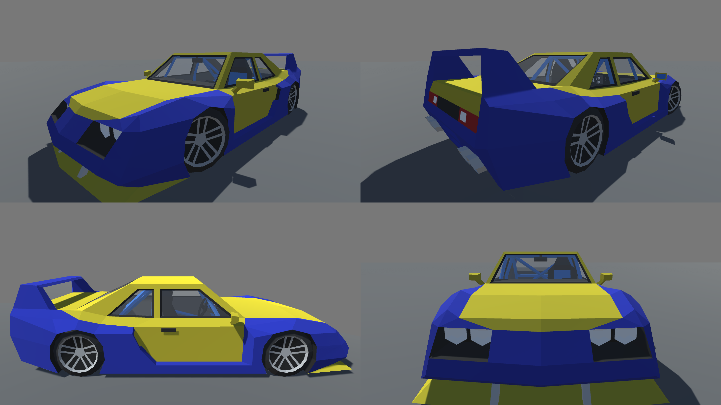  Low Poly 5  Muscle Cars With Interior Pack GAME READY by 