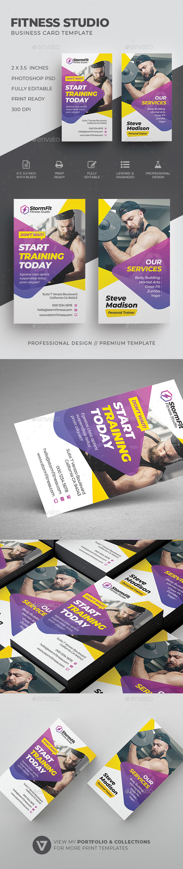 Fitness Business Card Template - Industry Specific Business Cards