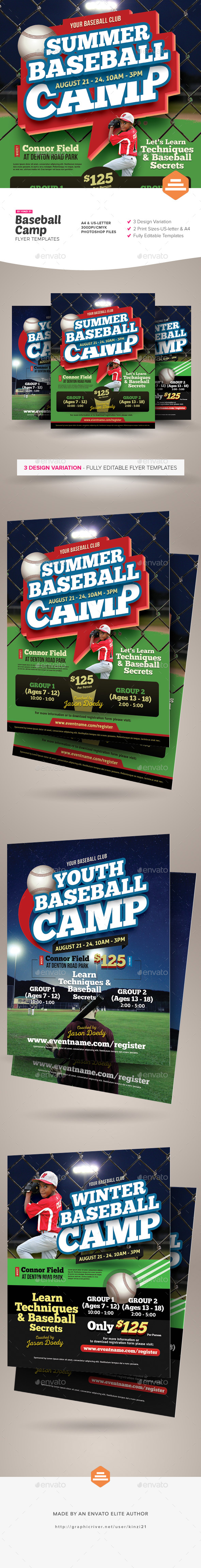 Baseball Camp Flyer Template