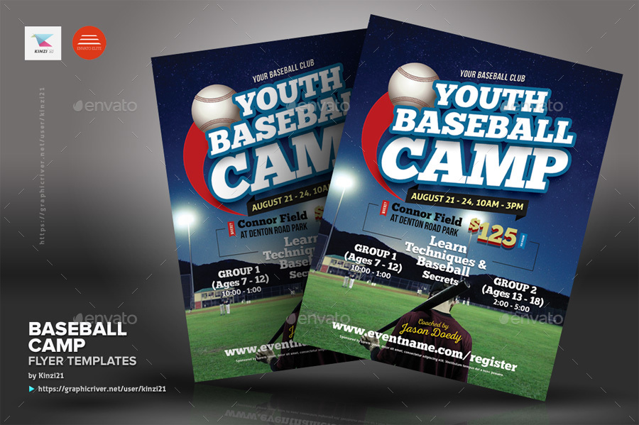 baseball camp flyer template free