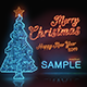 Happy New Year and Merry Christmas Digital Neon Logo Reveal | 2 mode - VideoHive Item for Sale