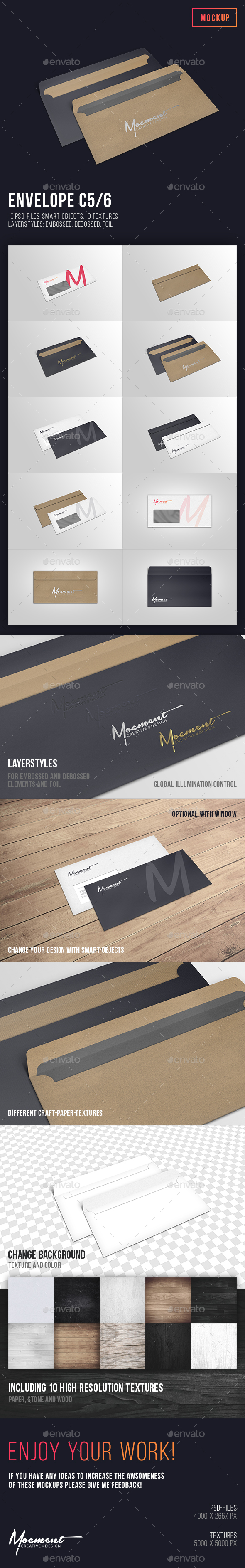 Download Envelope C5 6 Mockup By Moement Graphicriver PSD Mockup Templates