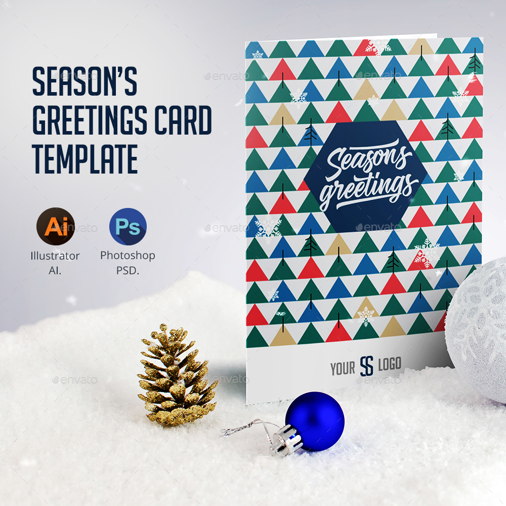 Season s Greetings Card Template Print Templates GraphicRiver