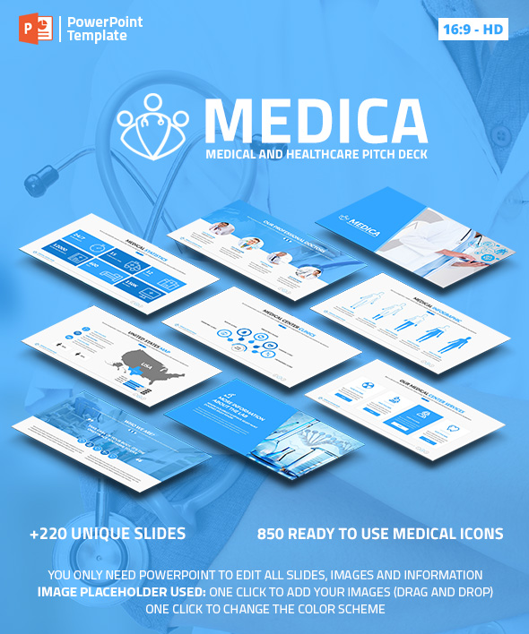Medica - Medical and Healthcare PPT Pitch Deck - Business PowerPoint Templates