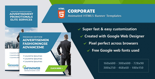 HTML5 Animated Banner Ads - Corporate (GWD)