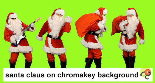 Santa Claus on green chroma key background