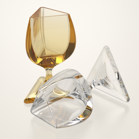 Triangular Wine Glass - 3Docean 22967214