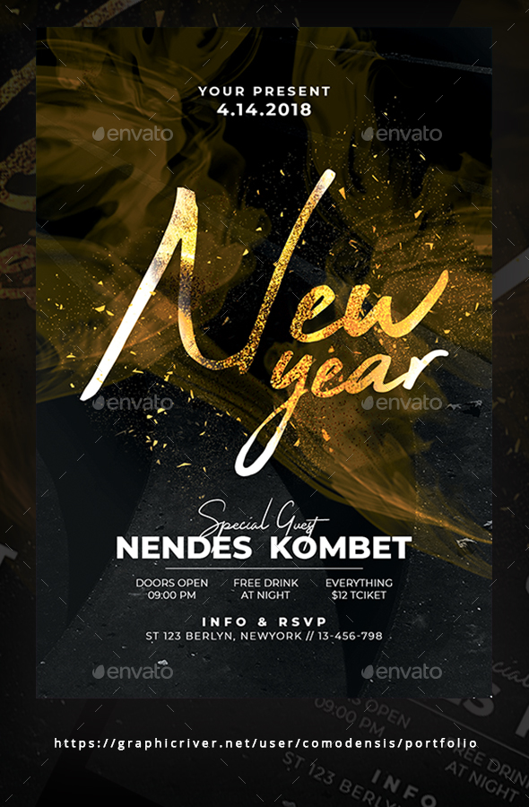 New Year Party Flyer Template