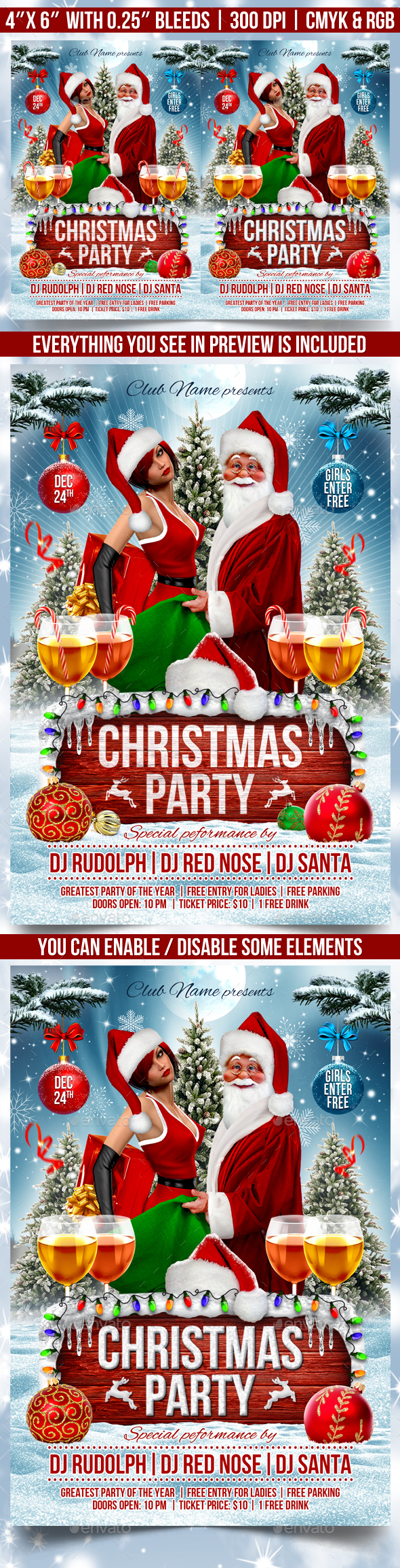 Christmas Party Flyer Template - Clubs & Parties Events