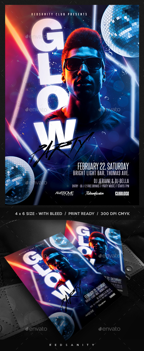 Glow Party Flyer - Clubs & Parties Events