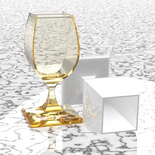 Square Wine Glass - 3Docean 22968476