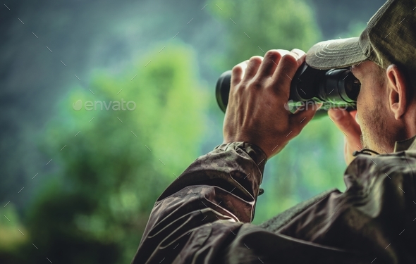 Camouflage and Binoculars - Stock Photo - Images