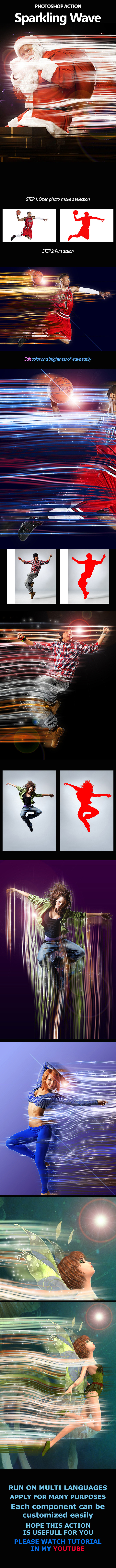 Sparkling Wave - Photo Effects Actions