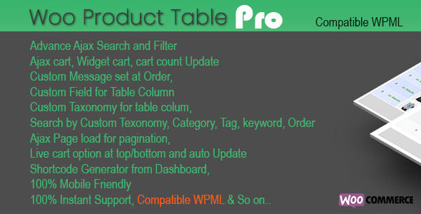 Woo Products Table Pro - Making Quick Order Table - CodeCanyon Item for Sale