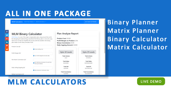 mlm binary plan calculator