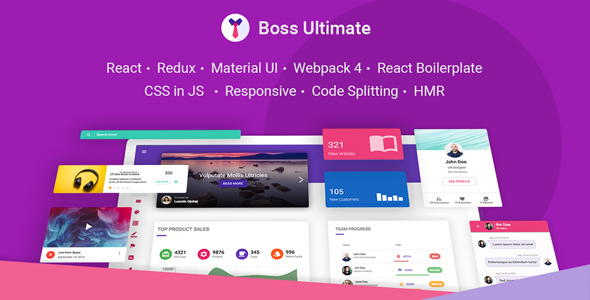 Boss Ultimate - React Admin Template Material Design - Admin Templates Site Templates
