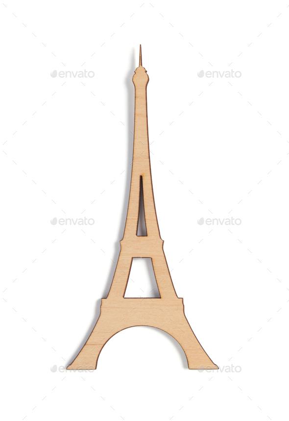 Wooden Eiffel Tower Toy Isolated On, Wooden Eiffel Tower