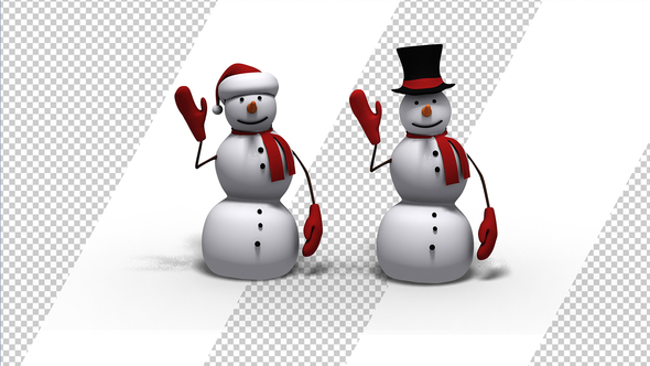 Christmas Snowman Waving - Hello Gesture (2-Pack)