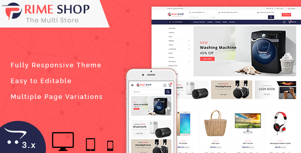 PrimeShop 3.0.X Opencart MultiPurpose Responsive Theme - Shopping OpenCart