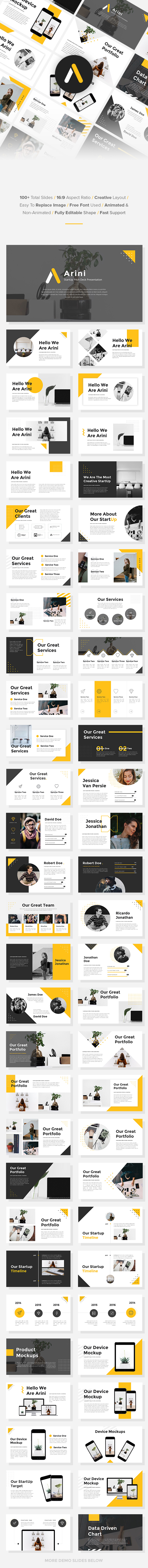 Arini - StartUp Pitch Deck Google Slides Template - Google Slides Presentation Templates