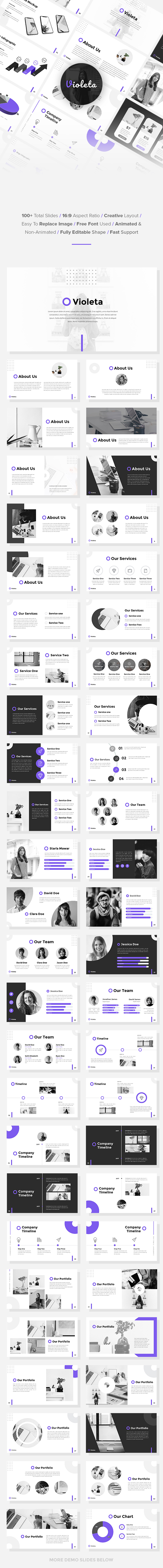 Violeta - StartUp Pitch Deck Google Slides Template - Google Slides Presentation Templates