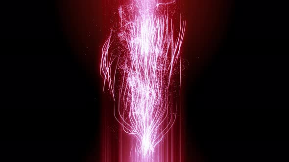 Animation Lines of Red Energy Particles Moving Up