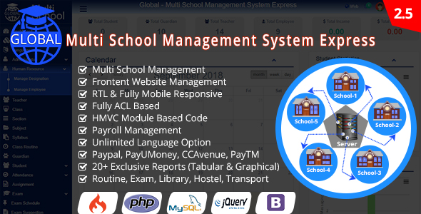 Global - Multi School Management System Express - CodeCanyon Item for Sale